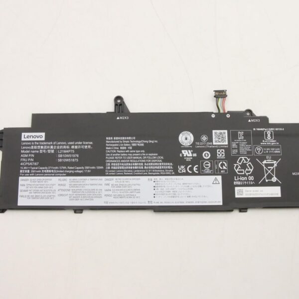 57Wh internal lithium-ion  battery for Lenovo ThinkPad