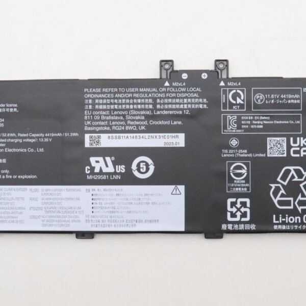 Internal Lithium-Ion battery  52.8Wh for Lenovo ThinkPad  X13 Yoga Gen 3