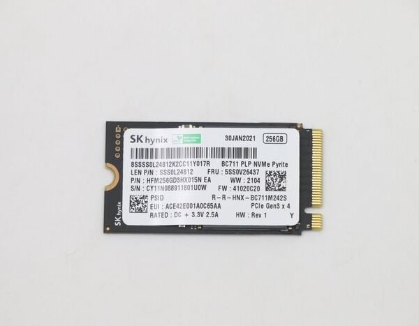 256GB M.2 2242 PCIe 3.0 NVMe  SSD