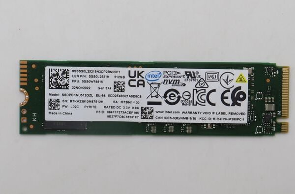 512GB M.2 PCIe 3.0 x4  internal SSD