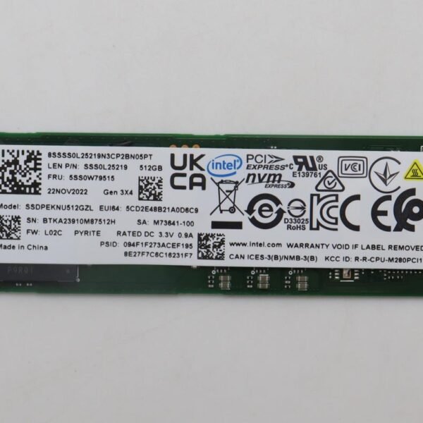 512GB M.2 PCIe 3.0 x4  internal SSD