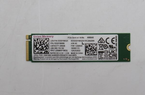 256GB M.2 2280 PCIe 4.0 NVMe  SSD with OPAL 2.0