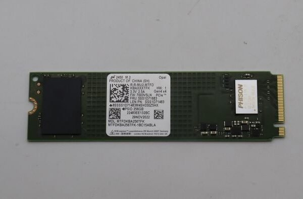 256GB M.2 NVMe SSD with PCIe  4x4 interface