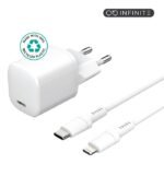 INFINITE Charger Kit PD 20W  charger with 1,5m USB-C to  Lightning cable
