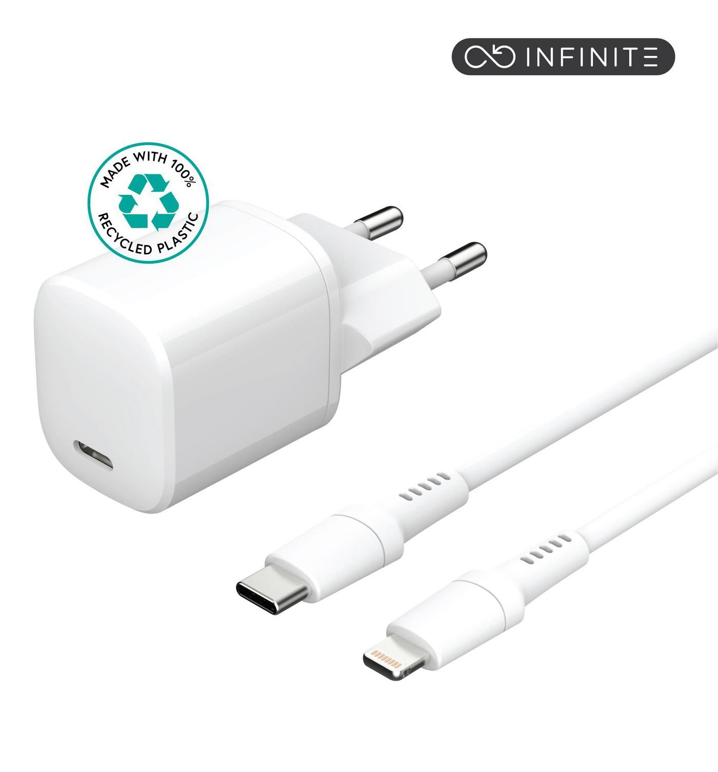 Img_32584137.jpg INFINITE Charger Kit PD 20W charger with 1,5m USB-C to Lightning cable - Image 1
