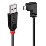 1m USB 2.0 Type A to Micro-B  Cable, 90 Degree Right Angle