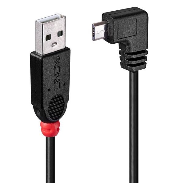 1m USB 2.0 Type A to Micro-B  Cable, 90 Degree Right Angle