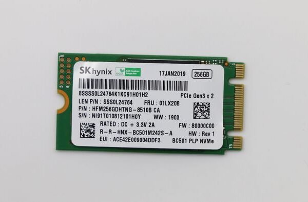 256GB M.2 PCIe NVMe Solid  State Drive