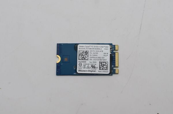 256GB M.2 PCIe NVMe SSD,  M.2-2242 form factor