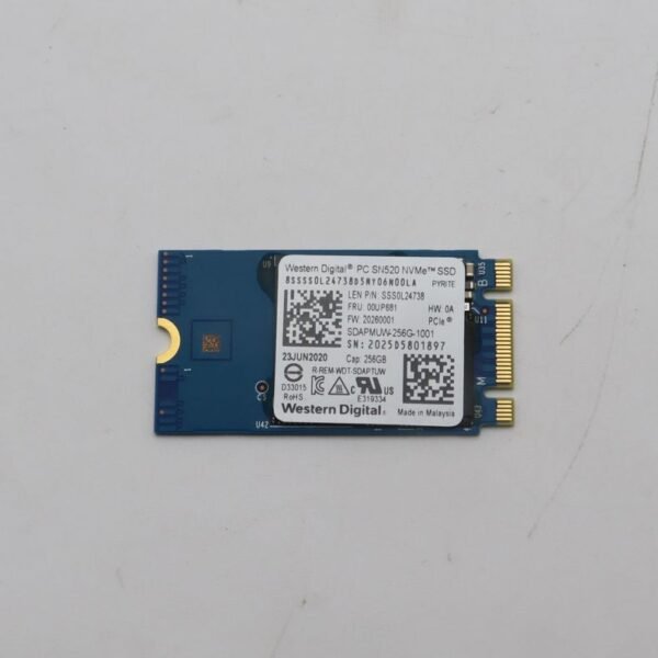 256GB M.2 PCIe NVMe SSD,  M.2-2242 form factor