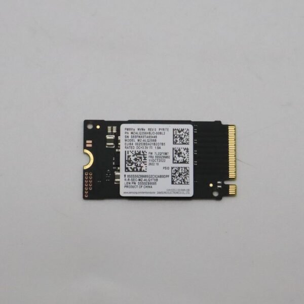 256GB M.2 NVMe SSD with PCIe  3.0 x4 interface