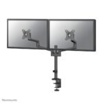 DS60-425BL2, Dual Monitor  Arm, 17-27", 0-8 kg/Screen,  Space Saving T-Rex Model, 100% Plastic-Free Packaging, -Black