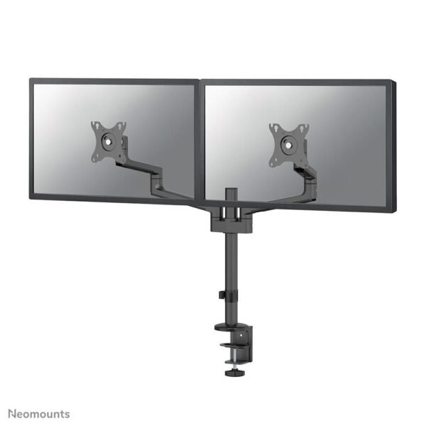 DS60-425BL2, Dual Monitor  Arm, 17-27", 0-8 kg/Screen,  Space Saving T-Rex Model, 100% Plastic-Free Packaging, -Black