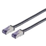 Cat6a HIGH-FLEX S/FTP Black  0.5m High-Flex High-Flex  Shielded Network Cable, Soft PVC, AWG26/7 CU