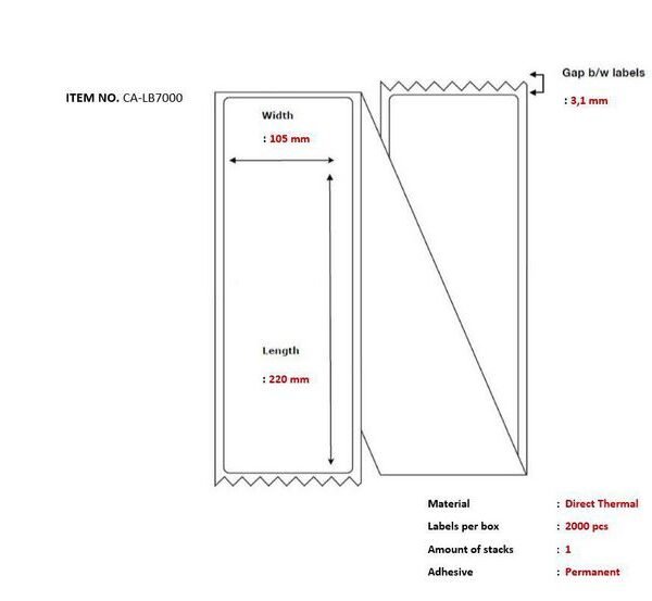 Capture CA-LB7000 printer label White