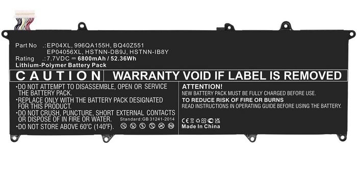 Img_32915254-1 Laptop Battery for HP 52.36Wh 7.7V 6800mAh 52Wh Li-Pol 7.7V 6800mAh Black, Elite Dragonfly G1, Elite Dragonfly G2, Elite Dragonfly-8MK79EA, - Image 1