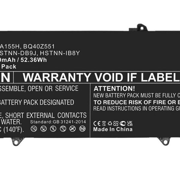 Laptop Battery for HP 52.36Wh  7.7V 6800mAh 52Wh Li-Pol 7.7V  6800mAh Black, Elite Dragonfly G1, Elite Dragonfly G2, Elite Dragonfly-8MK79EA,