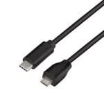 USB 2.0 Type-C cable, C/M to  micro USB/M, black, 1 m