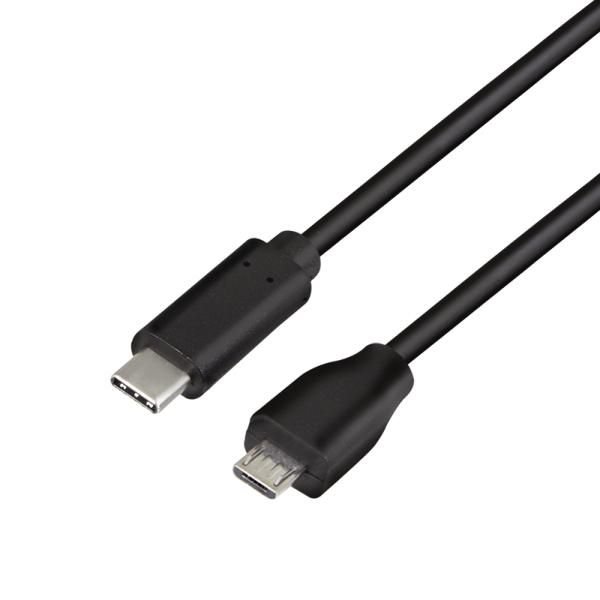 Img_32943053.jpg USB 2.0 Type-C cable, C/M to micro USB/M, black, 1 m - Image 1