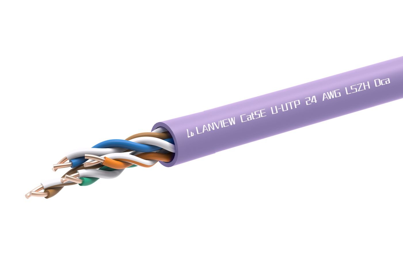 Img_33124316.jpg CAT5e U-UTP Network Cable LSZH, Dca, 0.49mm Wire - Purple, 305m - Image 1