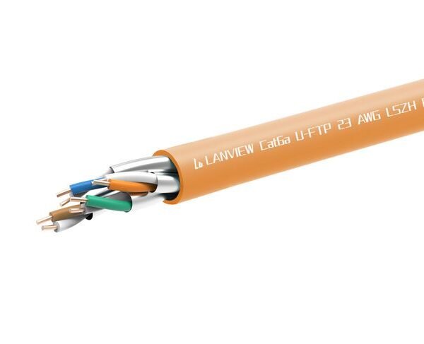 CAT6a U-FTP network cable  LSZH, B2CA, Orange, 305m  0.56mm wire