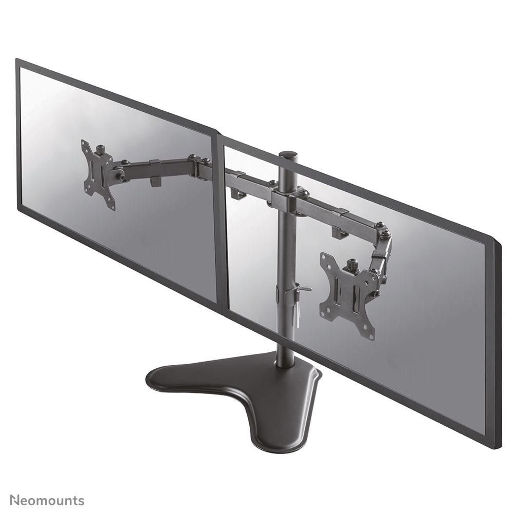 Img_33414134.jpg FPMA-D550DDBLACK, Full Motion Dual Desk Stand For Two 10-32" Monitor Screens, Max 8 kg, Height Adjustable - Black stand Black - Image 1