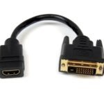 DVI-HDMI. M/F. Black. 15cm