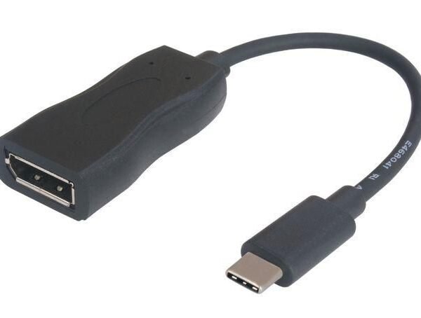 USB3.1 C-DP. M/F. Black. 15cm