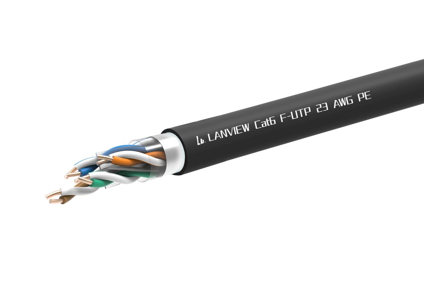 Img_33468362.jpg Cat6 F-UTP Network Cable 4x2xAWG23 PE black 305m Outdoor - Image 1