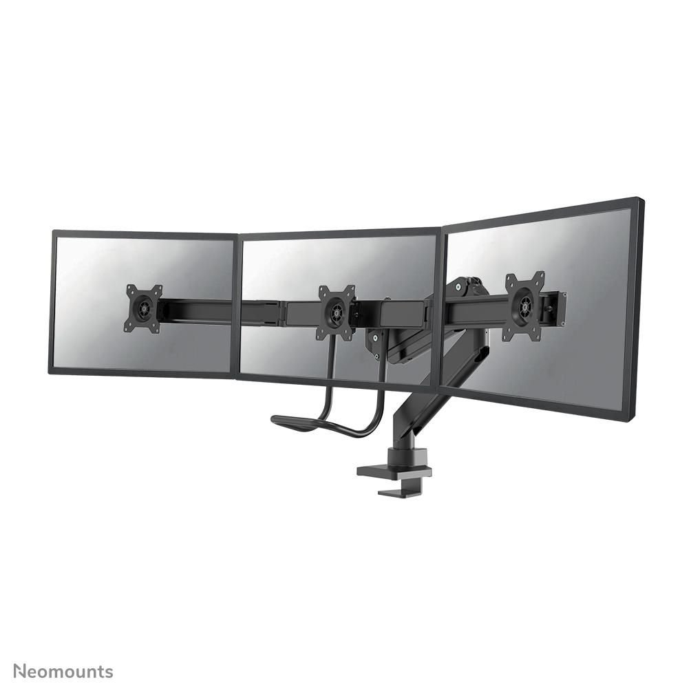 Img_33502092.jpg NM-D775DX3BLACK, Full Motion Monitor Arm (Clamp & Grommet) Tripple Crossbar - Handle. For Three 17-27" Screens (1-6kg/screen), Height - Image 1