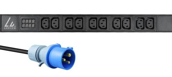 Lanview LVR-3MIEC-AMP-10C13 power distribution unit (PDU) 10 AC outlet(s) 1U Black