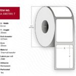 Label 51 x 25mm, Core 25mm,  Thermal Transfer, Coated,  Permanent, Perforated, 2580 labels per roll, 8 rolls per box
