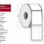 Label 51 x 25mm, Core 25mm,  Direct Thermal, Coated,  Permanent, No perforation, 2580 labels per roll, 12 rolls per box