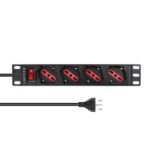 Lanview LVR-2MIT-SW-IT4 power distribution unit (PDU) 4 AC outlet(s) 1U Black