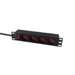 Lanview LVR-2MIT-SW-IT4 power distribution unit (PDU) 4 AC outlet(s) 1U Black - Image 2
