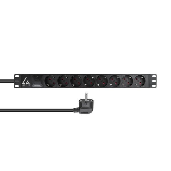 Lanview LVR-2MSCH-SPD-SCH8 power distribution unit (PDU) 8 AC outlet(s) 1U Black