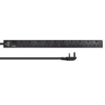UK Rack mount power strip,  1,4U, 13A with 10x UK socket  and 3m cable with UK plug