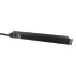 UK Rack mount power strip  19", 1U, 13A with 6 x UK  socket and 3m cable with UK plug - Image 2