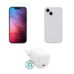 Kit for iPhone 15 Pro.  Charger, Cover, Glass. Brown  Box.