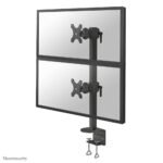 FPMA-D960DVBLACKPLUS, Full  Motion Desk Mount (Clamp) For  Two 17-49" Curved Monitor Screens - Black monitor desk mount for curved