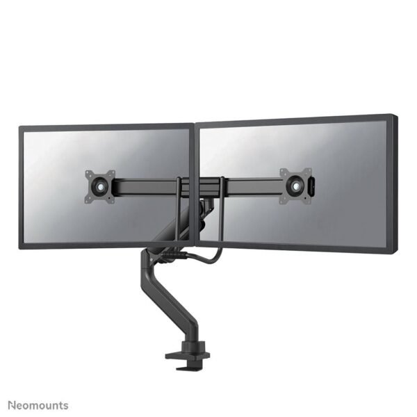 DS75-450BL2, Dual Crossbar  Monitor Arm for 2 x 17-32"  Monitors, Max 1-8Kg/Monitor, Gas Spring, Topfix, 180? Stop, Clamp/Grommet, VESA