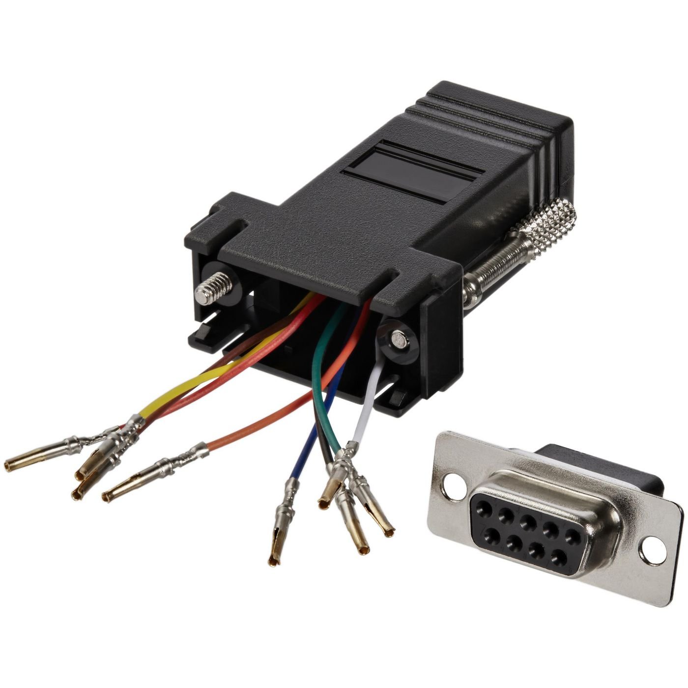 Img_33651786.jpg DB9 TO RJ45 MODULAR ADAPTER DB9 to RJ45 Modular Adapter - F/F, DB9, RJ-45, Female/Female, Black - Image 1
