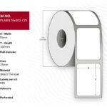 Ship-label 76 x 102mm, Core  25mm. Direct Thermal, 930  labels per roll, 12 rolls per box