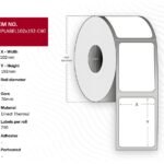 Ship-label 102 x 192mm, Core  76mm. Direct Thermal,  Perforated, 700 labels per roll, 4 rolls per box