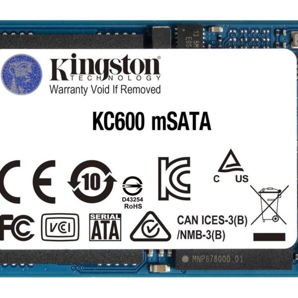 Technology KC600 mSATA 256 GB  Serial ATA III 3D TLC  Technology KC600, 256 GB, mSATA, 550 MB/s, 6 Gbit/s