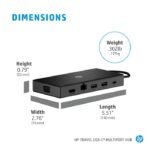 Travel USB-C Multi Port Hub 1C1Y5AA, Wired, USB 3.2 Gen 1  (3.1 Gen 1) Type-C, 10,100,1000 Mbit/s, Black, MicroSD (TransFlash), SD, China - Image 4