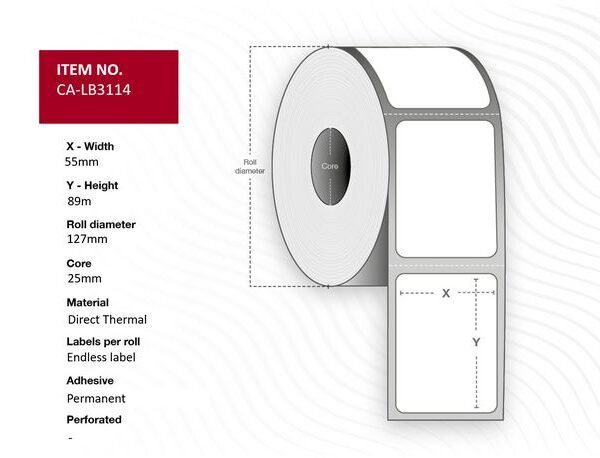 Capture CA-LB3114 printer label