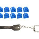 RJ45 Port blockers with key  tool blue, 10 pcs.