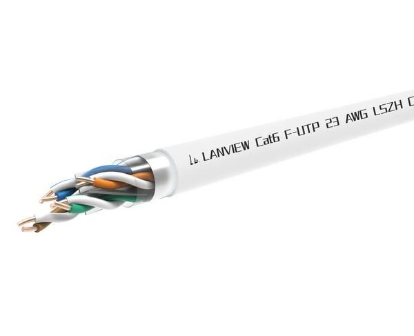 Cat6 F-UTP Network Cable  4x2xAWG23 LSZH white 305m,  Fire Class: Cca