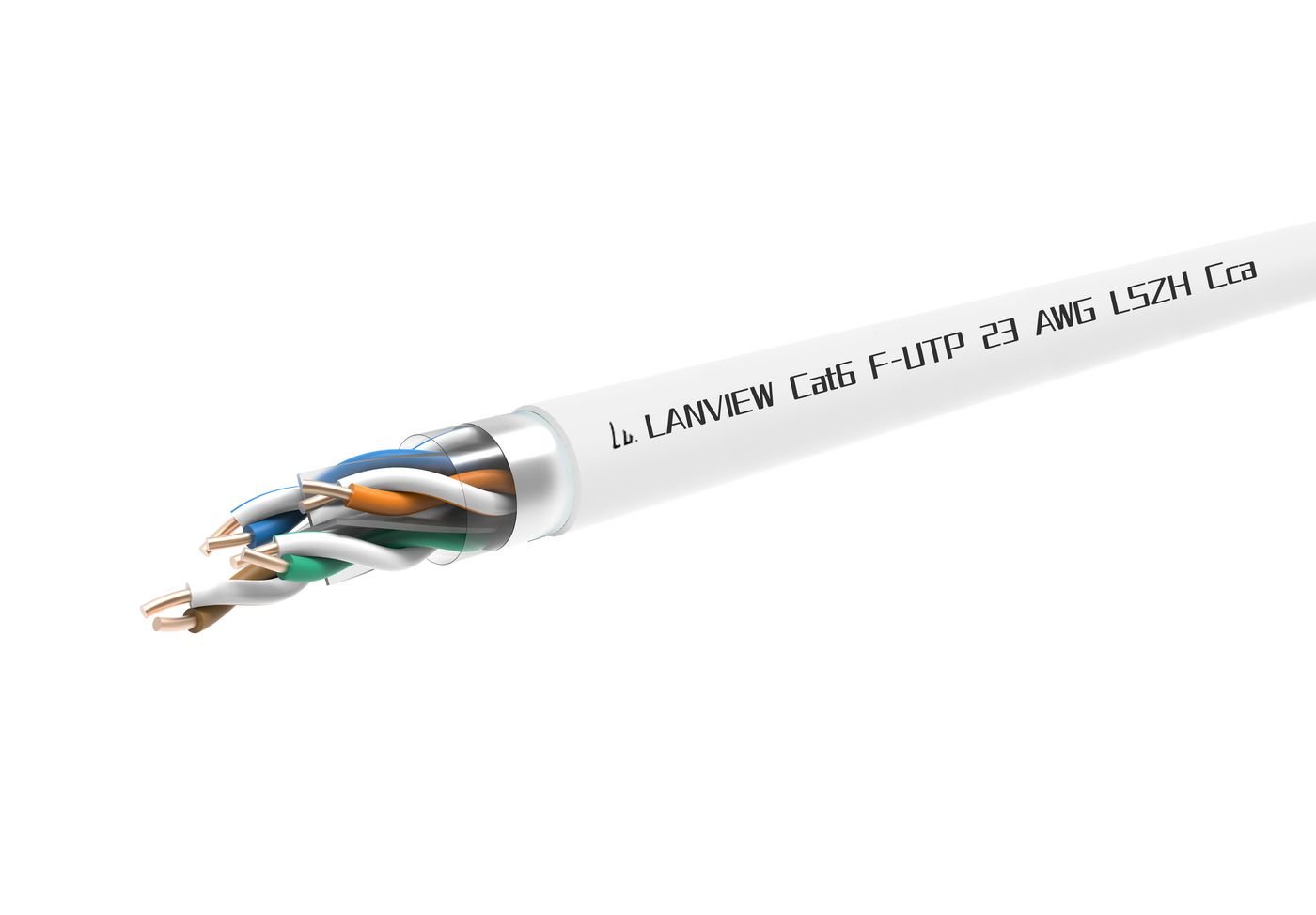 Img_34287051.jpg Cat6 F-UTP Network Cable 4x2xAWG23 LSZH white 305m, Fire Class: Cca - Image 1